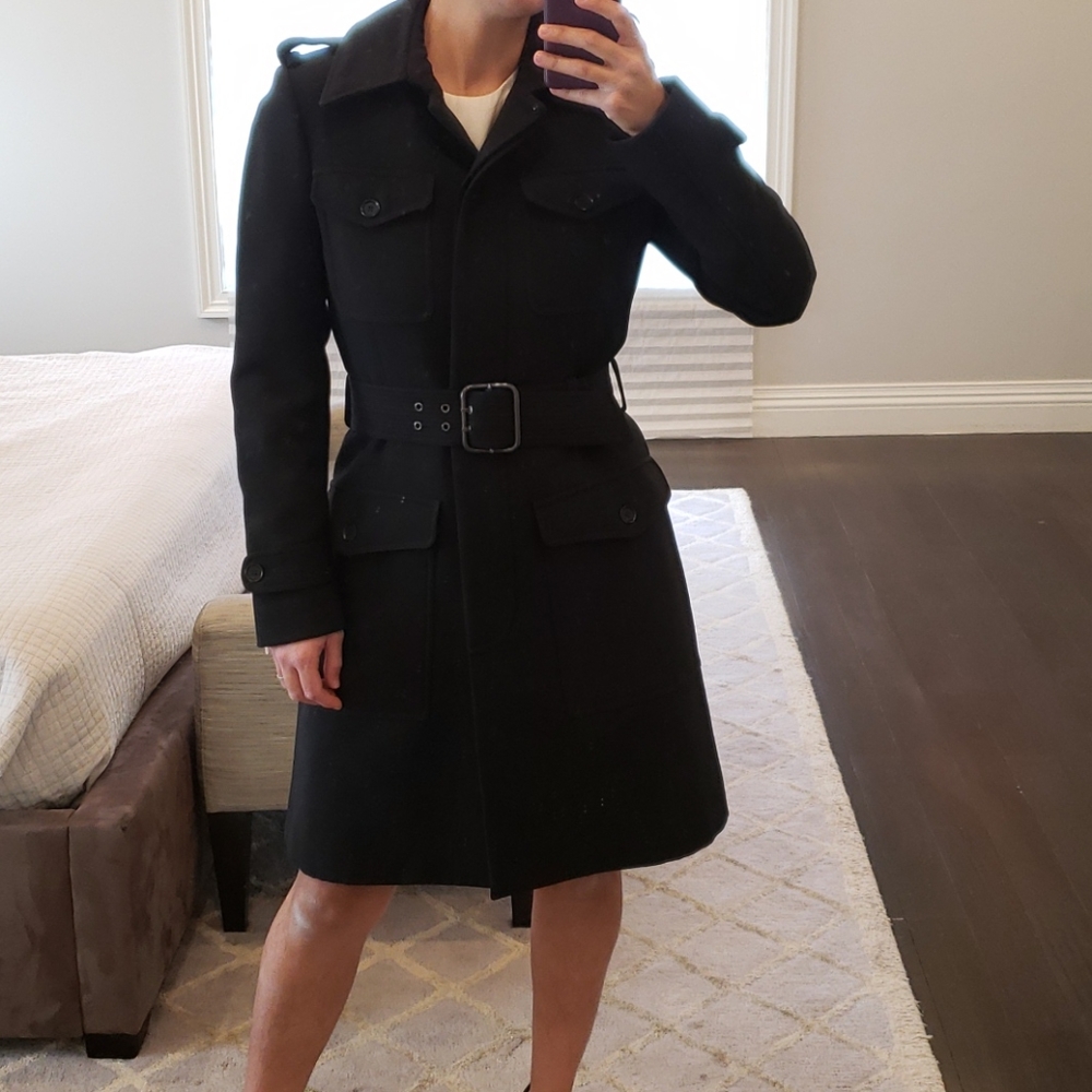 WOMEN'S CESARE FABBRI BLACK DRESS COAT ITALY